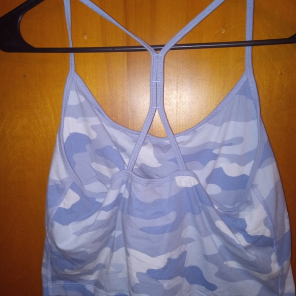 Victoria's secret Pink 🩷  Large Blue camouflage Crop Top with Sports Bra - Picture 4 of 4
